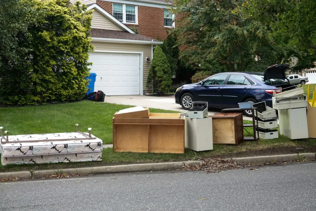 Furniture Piled Up Outside Home